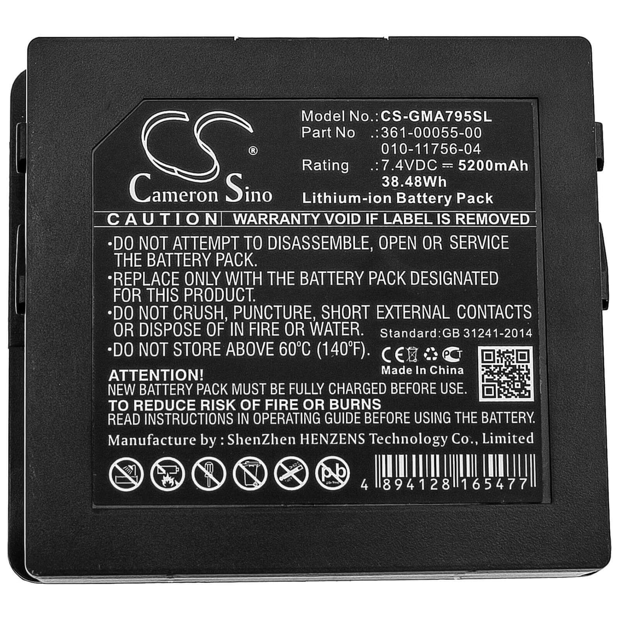 GPS battery For Garmin, Aera 795, Aera 796 7.4v, 5200mah - 38.48wh GPS, Navigator Cameron Sino Technology Limited   