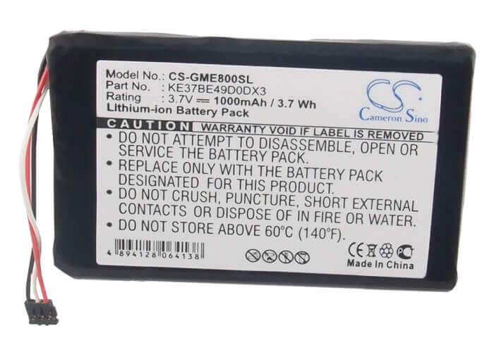 Battery For Garmin Edge 800, Edge 810, 3.7v, 1000mah - 3.70wh GPS, Navigator Cameron Sino Technology Limited   