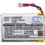 Battery For Garmin, Forerunner 620 3.7v, 250mah - 0.93wh Smartwatch Cameron Sino Technology Limited   