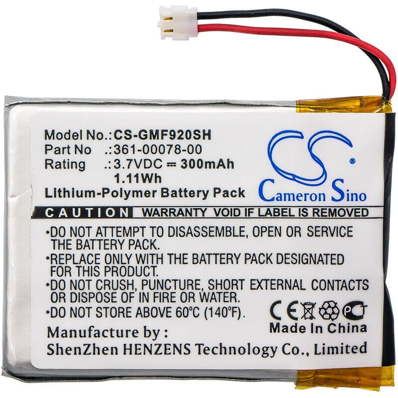 Battery For Garmin, Forerunner 920xt 3.7v, 300mah - 1.11wh Smartwatch Cameron Sino Technology Limited   