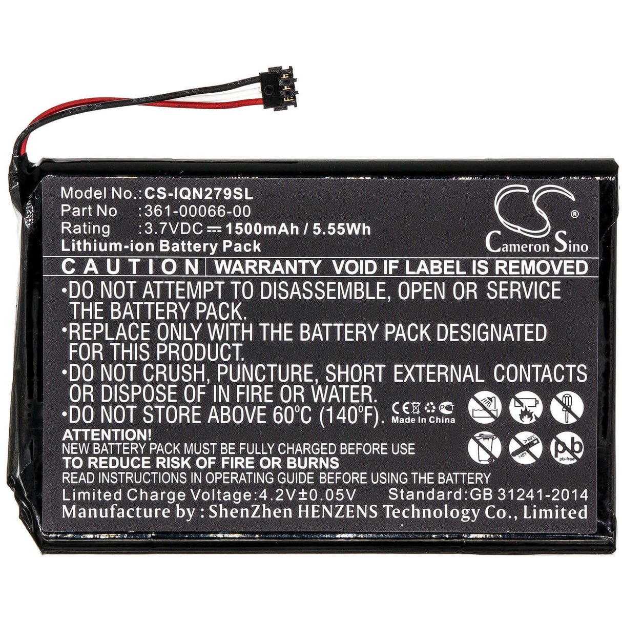 Battery For Garmin Nuvi 2757, Dezl 760lm, Nuvi 2797 3.7v, 1500mah - 5.55wh GPS, Navigator Cameron Sino Technology Limited   