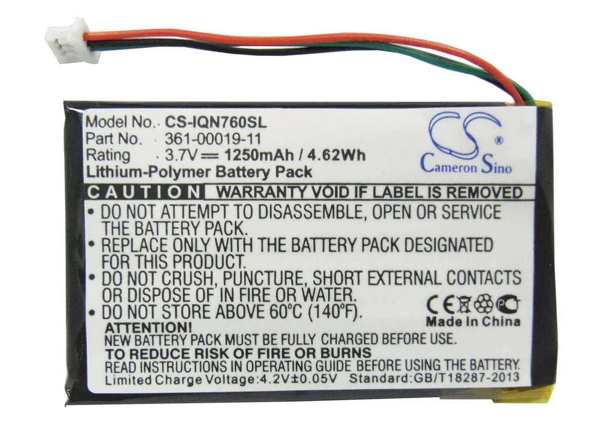 Battery For Garmin, Nuvi 3590, Nuvi 3590lmt, Nuvi 700 (3 Wires) 3.7v, 1250mah - 4.63wh GPS, Navigator Cameron Sino Technology Limited   