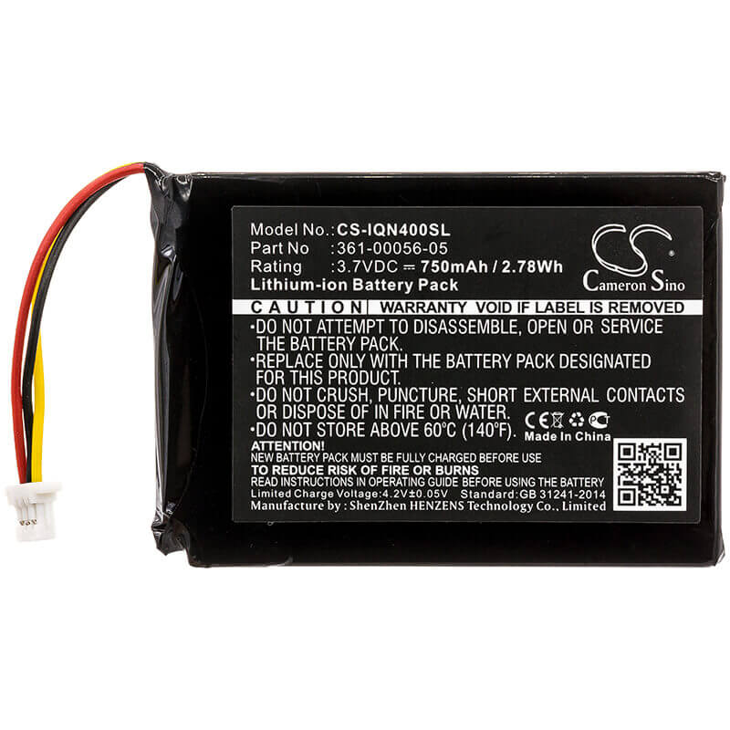 Battery For Garmin Nuvi 40, Nuvi 40lm, Nuvi 52 3.7v, 750mah - 2.78wh GPS, Navigator Cameron Sino Technology Limited   