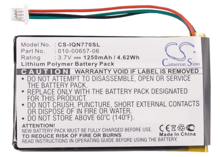 Battery For Garmin Nuvi 770, Nuvi 770t, 3.7v, 1250mah - 4.63wh GPS, Navigator Cameron Sino Technology Limited   