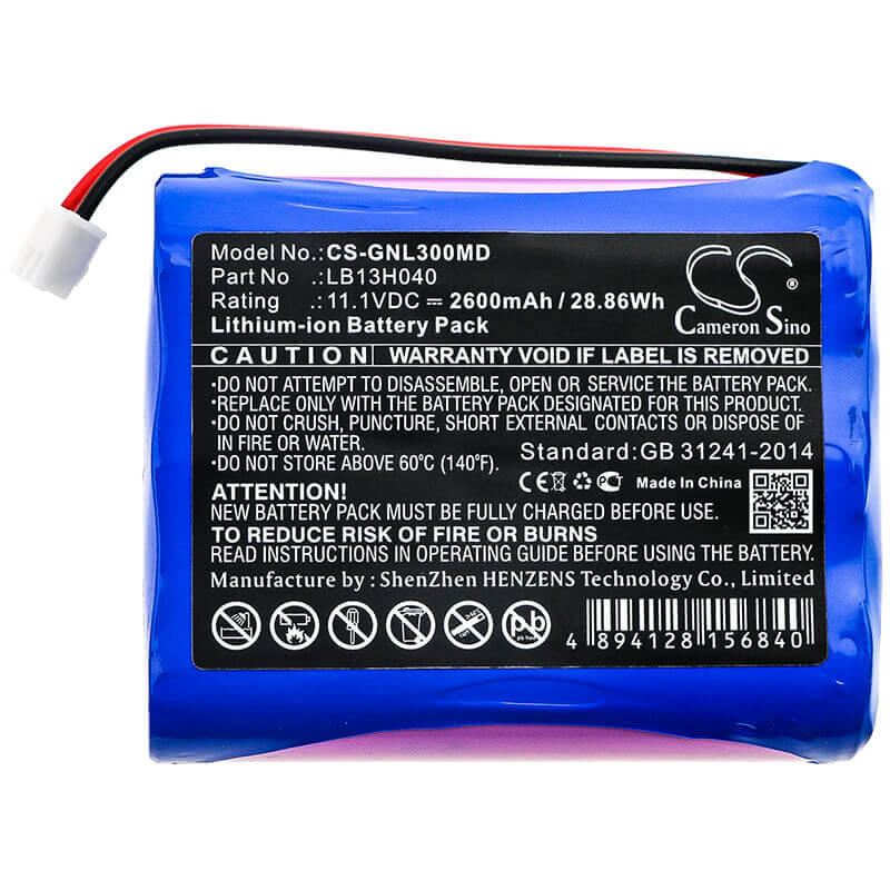 Battery For General, G3h, G3hi30028-1 11.1v, 2600mah - 28.86wh Medical Cameron Sino Technology Limited (Medical)   