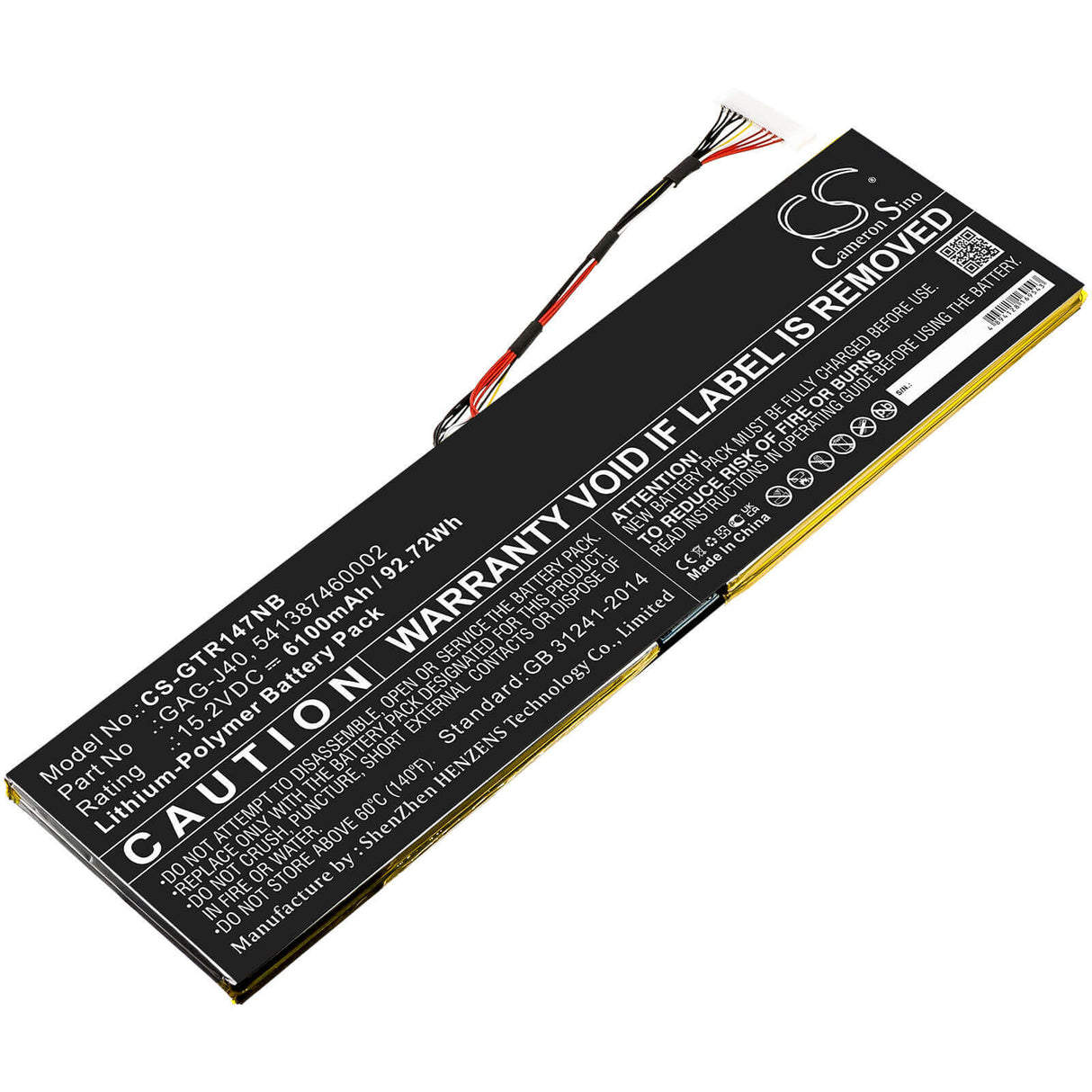 Battery For Gigabyte, Aero 14, Aero 14 P64wv7-de325tb, Aero 14 V8 15.2v, 6100mah - 92.72wh Notebook, Laptop Cameron Sino Technology Limited   