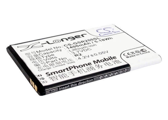 Battery For Gigabyte Gsmart Roma R2 3.7v, 1400mah - 5.18wh Batteries for Electronics Cameron Sino Technology Limited   