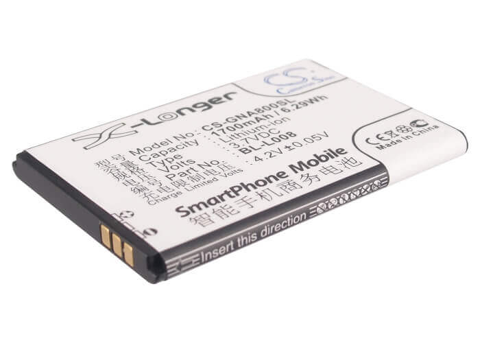 Battery For Gionee A800 3.7v, 1700mah - 6.29wh Batteries for Electronics Cameron Sino Technology Limited   