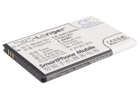 Battery For Gionee C500, C600 3.7v, 1750mah - 6.48wh Batteries for Electronics Cameron Sino Technology Limited   