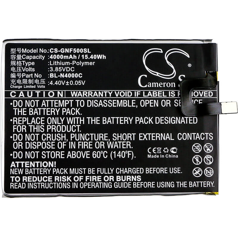 Battery For Gionee, F5, F5 Td-lte Dual Sim, F5l 3.85v, 4000mah - 15.40wh Mobile, SmartPhone Cameron Sino Technology Limited   