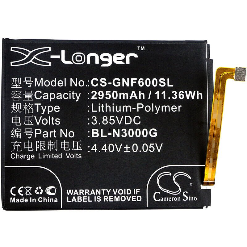 Battery For Gionee, F6, F6l, 3.85v, 2950mah - 11.36wh Batteries for Electronics Cameron Sino Technology Limited   