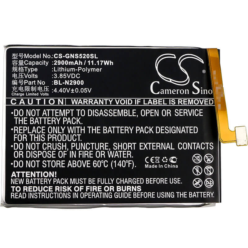 Battery For Gionee, Gn3001, Gn3001l, S5 3.85v, 2900mah - 11.17wh Mobile, SmartPhone Cameron Sino Technology Limited   