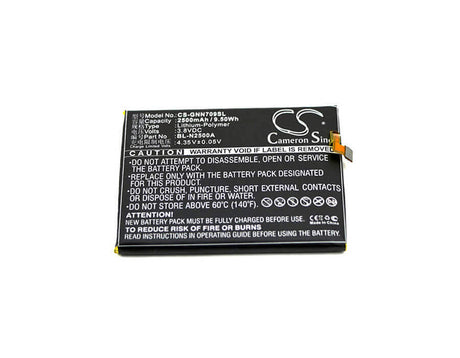 Battery For Gionee, Gn709l, Gn709t/w 3.8v, 2500mah - 9.50wh Batteries for Electronics Cameron Sino Technology Limited   