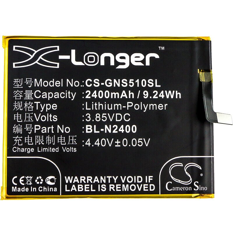 Battery For Gionee, Gn9007, S5.1 Pro, 3.85v, 2400mah - 9.24wh Mobile, SmartPhone Cameron Sino Technology Limited   