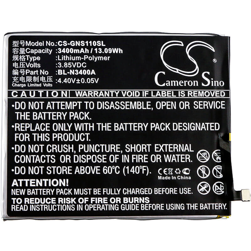 Battery For Gionee, S11, S11 Dual Sim, S11 Dual Sim Td-lte 3.85v, 3400mah - 13.09wh Mobile, SmartPhone Cameron Sino Technology Limited   