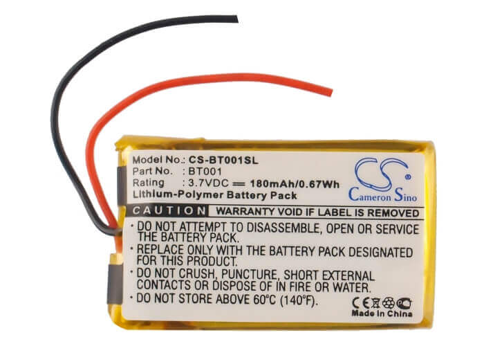 Battery For Globalsat 1, Bt-001, Bt-001 Bluetooth Gps 3.7v, 180mah - 0.67wh GPS, Navigator Cameron Sino Technology Limited   