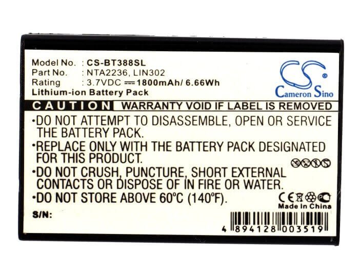 Battery For Globalsat Bt-318, Bt-318x, Bt-335 3.7v, 1800mah - 6.66wh GPS, Navigator Cameron Sino Technology Limited   