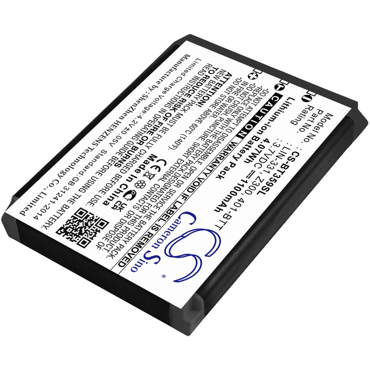 Battery For Globalsat Bt-359, Bt-359w, Tr-101 3.7v, 1150mah - 4.26wh GPS, Navigator Cameron Sino Technology Limited   