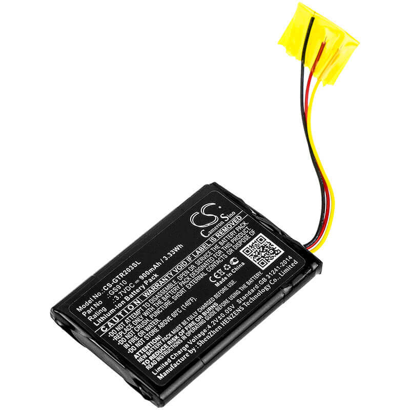 Battery For Globalsat, Tr-203, 3.7v, 900mah - 3.33wh GPS, Navigator Cameron Sino Technology Limited   