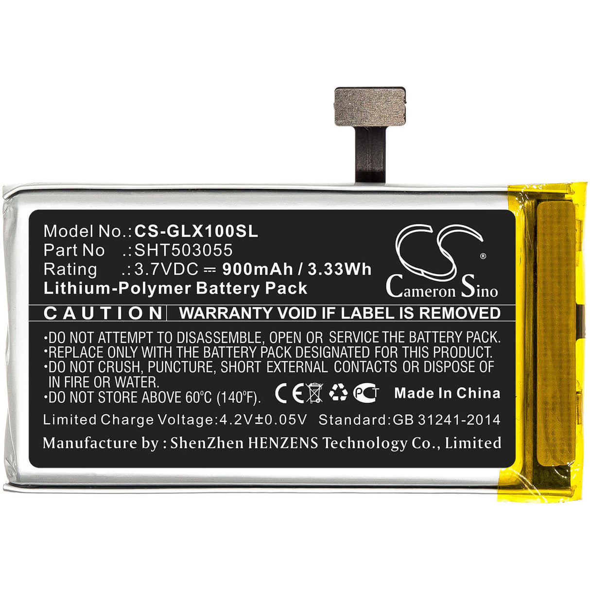 Battery For Golf Buddy, Dsc-vtx-100, Vtx 3.7v, 900mah - 3.33wh GPS, Navigator Cameron Sino Technology Limited   