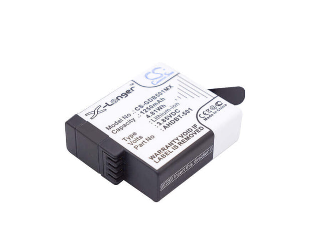 Battery For Gopro, Asst1, Chdhx-501, Hero 5 3.85v, 1250mah - 4.81wh Camera Cameron Sino Technology Limited   