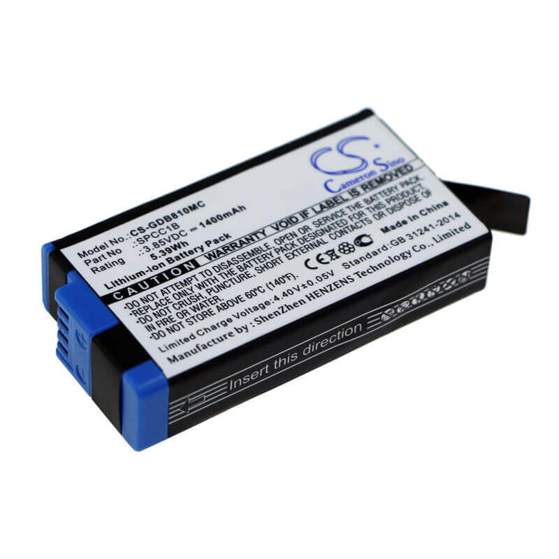 Battery For Gopro, Max 3.85v, 1400mah - 5.39wh Camera Cameron Sino Technology Limited   