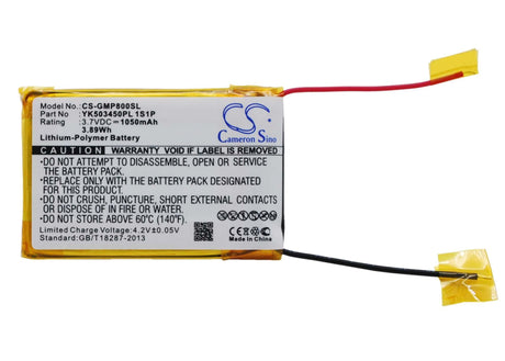 Battery For Grundig Mpixx 8000, Mpixx 8400, Mpixx 8800 3.7v, 1050mah - 3.89wh Media Player Cameron Sino Technology Limited   