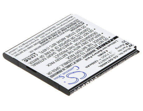 Battery For Gsmart T4, T4 Lite, T4 Lite Edition 3.7v, 1250mah - 4.63wh Mobile, SmartPhone Cameron Sino Technology Limited   