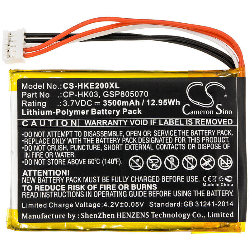 Battery For Harman/kardon, Esquire 2 3.7v, 3500mah - 12.95wh Speaker Cameron Sino Technology Limited   