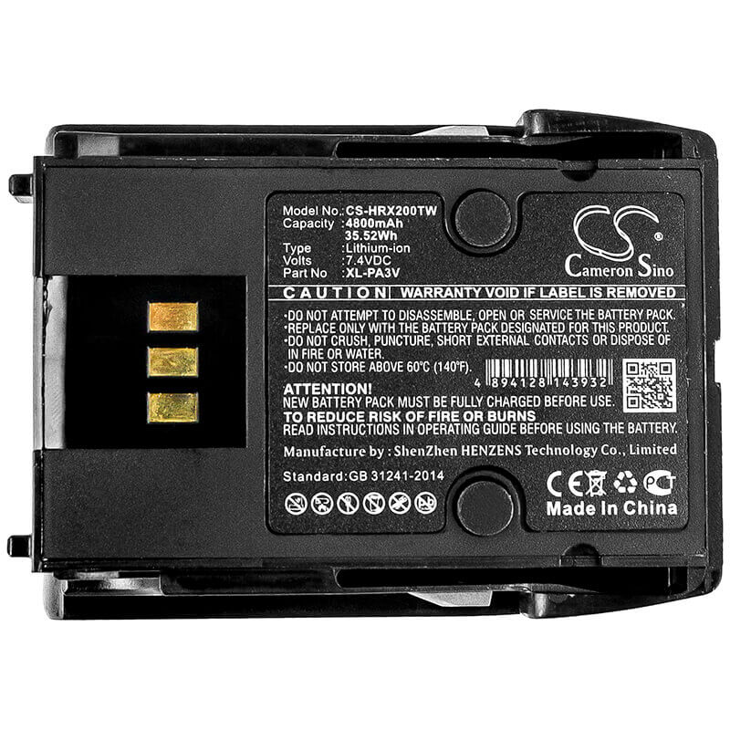 Battery For Harris, Xl-185p, Xl-185pi 7.4v, 4800mah - 35.52wh Two-Way Radio Cameron Sino Technology Limited   