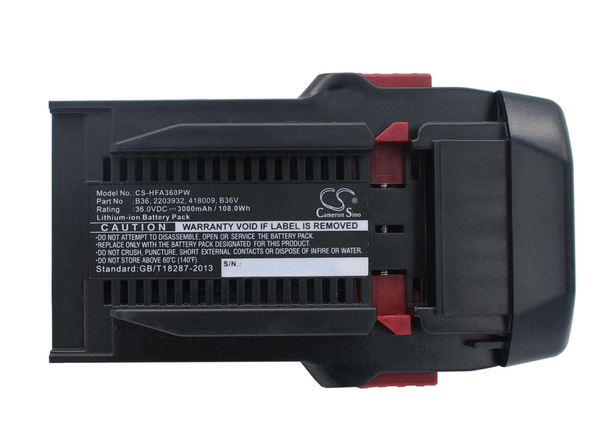 Battery For Hilti, Te6-a Li, Te6-a36, Wsr36-a 36v, 3000mah - 108.00wh Power Tools Cameron Sino Technology Limited (Dangerous Goods)   