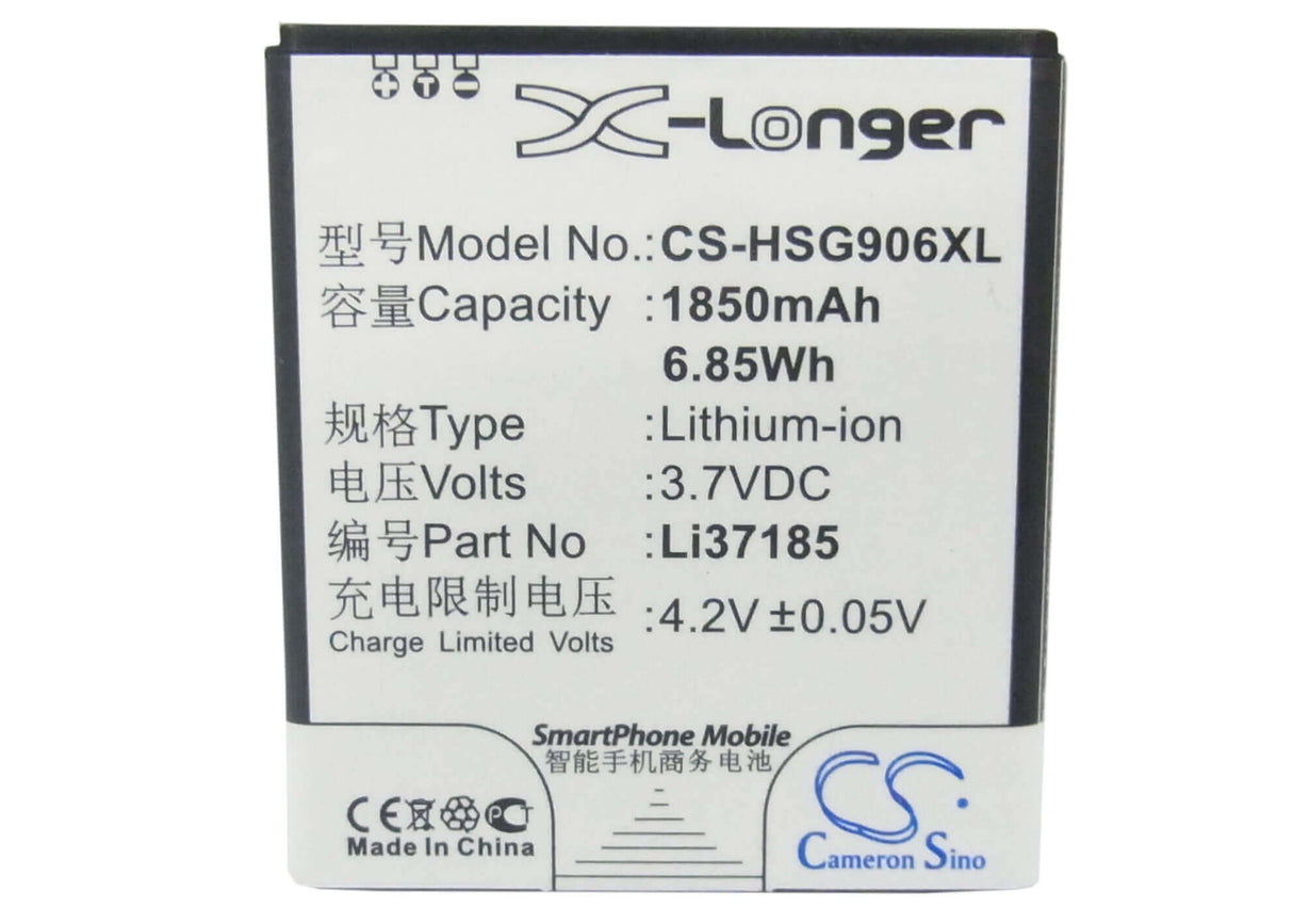 Battery For Hisense Hs-eg906 3.7v, 1850mah - 6.85wh Mobile, SmartPhone Cameron Sino Technology Limited   