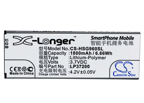 Battery For Hisense Hs-g960, Hs-t960, Hs-u960q 3.7v, 1800mah - 6.66wh Mobile, SmartPhone Cameron Sino Technology Limited   