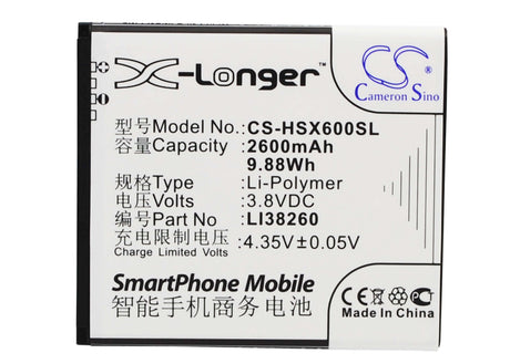 Battery For Hisense Hs-x6, Hs-x6c, Hs-x6t 3.8v, 2600mah - 9.88wh Mobile, SmartPhone Cameron Sino Technology Limited   