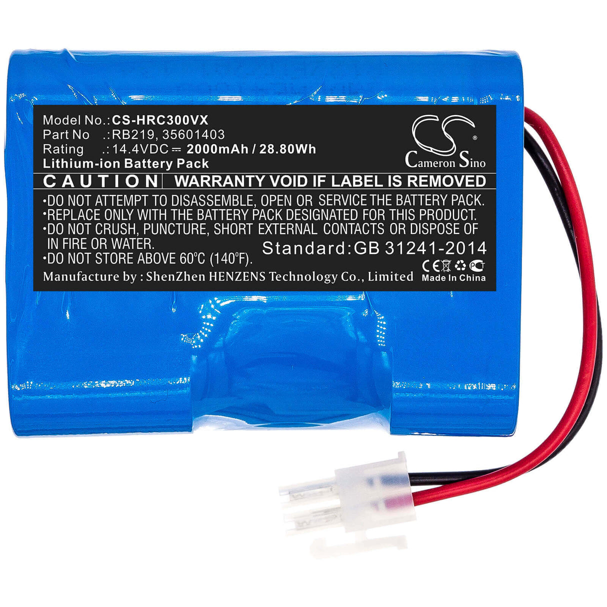 Battery For Hoover, Rbc030, Rbc030/1011, Rbc030011 14.4v, 2000mah - 28.80wh Vacuum Cameron Sino Technology Limited   