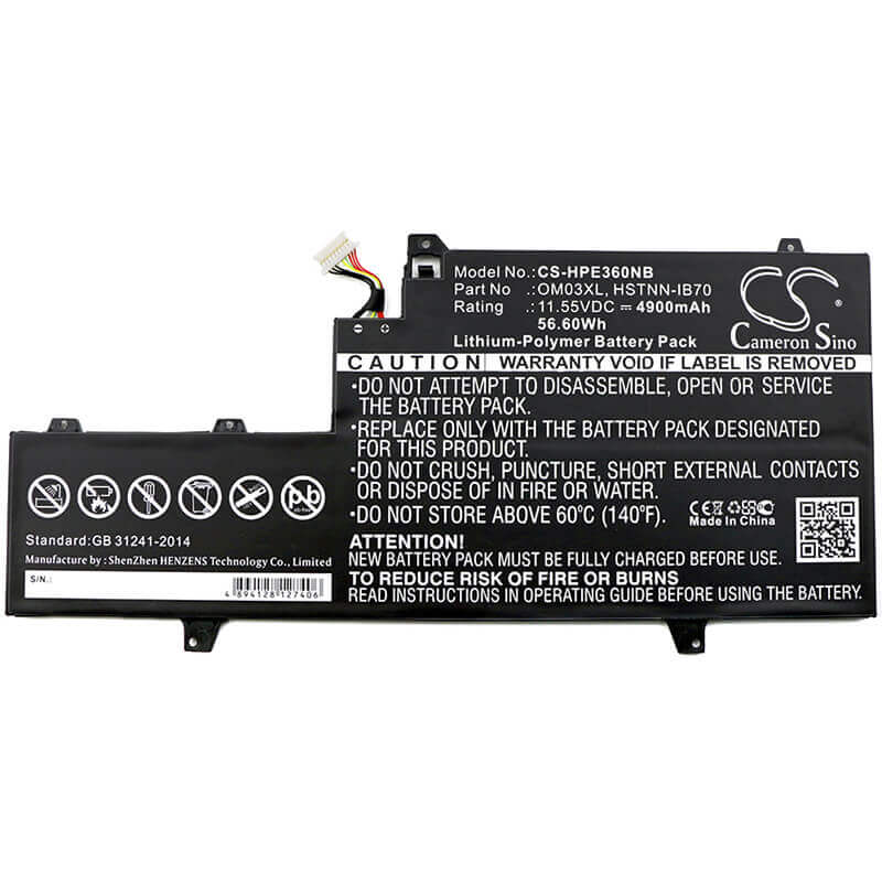 Battery For Hp, 1gy29pa, 1gy30pa, 1gy31pa, Elitebook X360 1030 11.55v, 4900mah - 56.60wh Notebook, Laptop Cameron Sino Technology Limited   