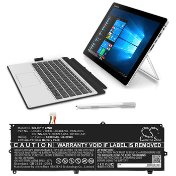 Battery For Hp, Elite, X2, 1012 7.7v, 6000mah - 46.20wh