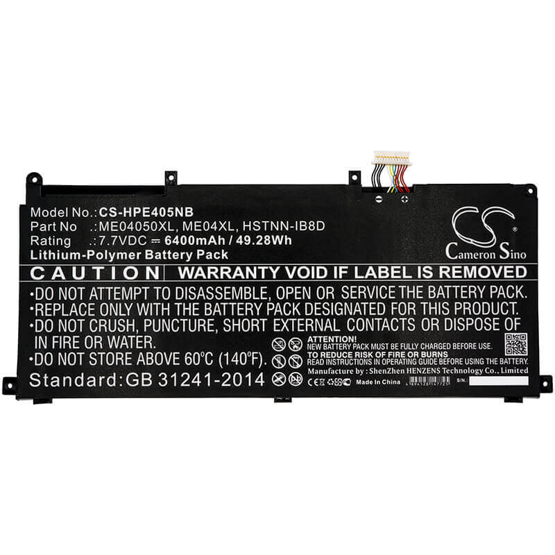 Battery For Hp, Elite X2 1013, Elite X2 1013 G3, Elite X2 1013 G3 2ts94ea 7.7v, 6400mah - 49.28wh Notebook, Laptop Cameron Sino Technology Limited   