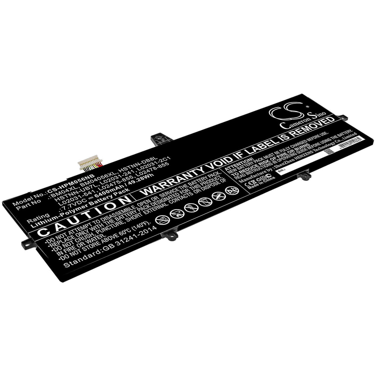 Battery For Hp, Elitebook 1030 X360 G3, Elitebook X360 1030 G3 7.7v, 6400mah - 49.28wh Notebook, Laptop Cameron Sino Technology Limited   