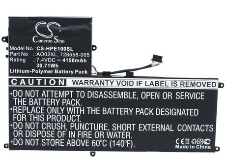 Battery For Hp Elitepad 1000, Elitepad 1000 G2, F1q77ea 7.4v, 4150mah - 30.71wh Tablet Cameron Sino Technology Limited   