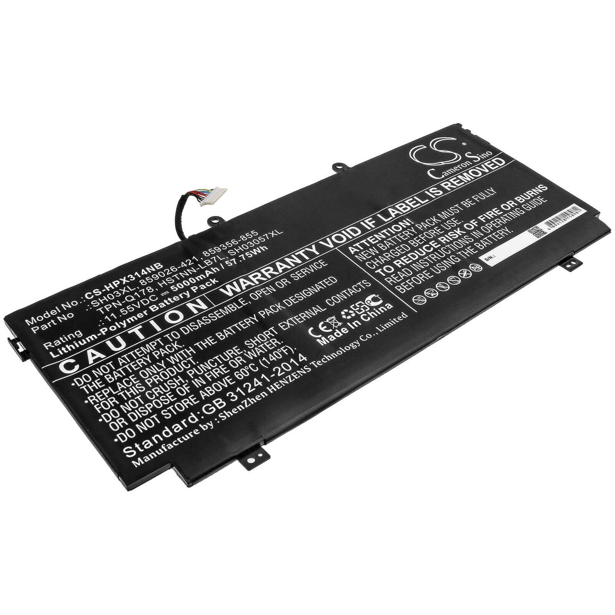 Battery For Hp, Envy 13-ab063, Envy 13-ab068, Envy 13-ab073 11.55v, 5000mah - 57.75wh Notebook, Laptop Cameron Sino Technology Limited   