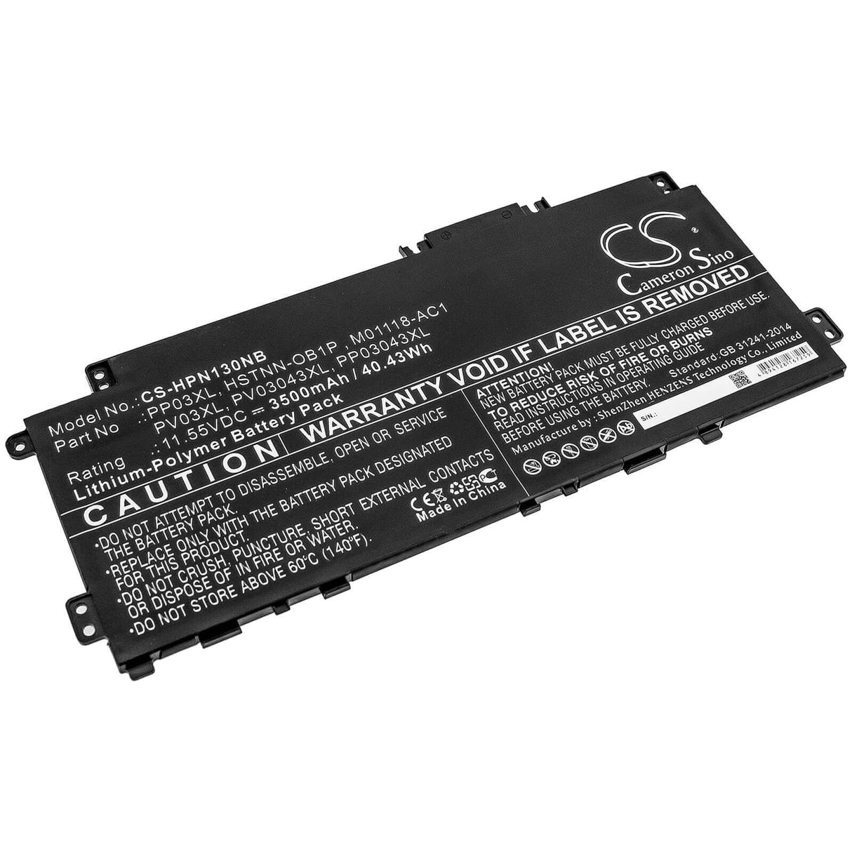 Battery For Hp, Pavilion 13-bb, Pavilion 13-bb0000nc, Pavilion 13-bb0005tu 11.55v, 3500mah - 40.43wh Notebook, Laptop Cameron Sino Technology Limited   