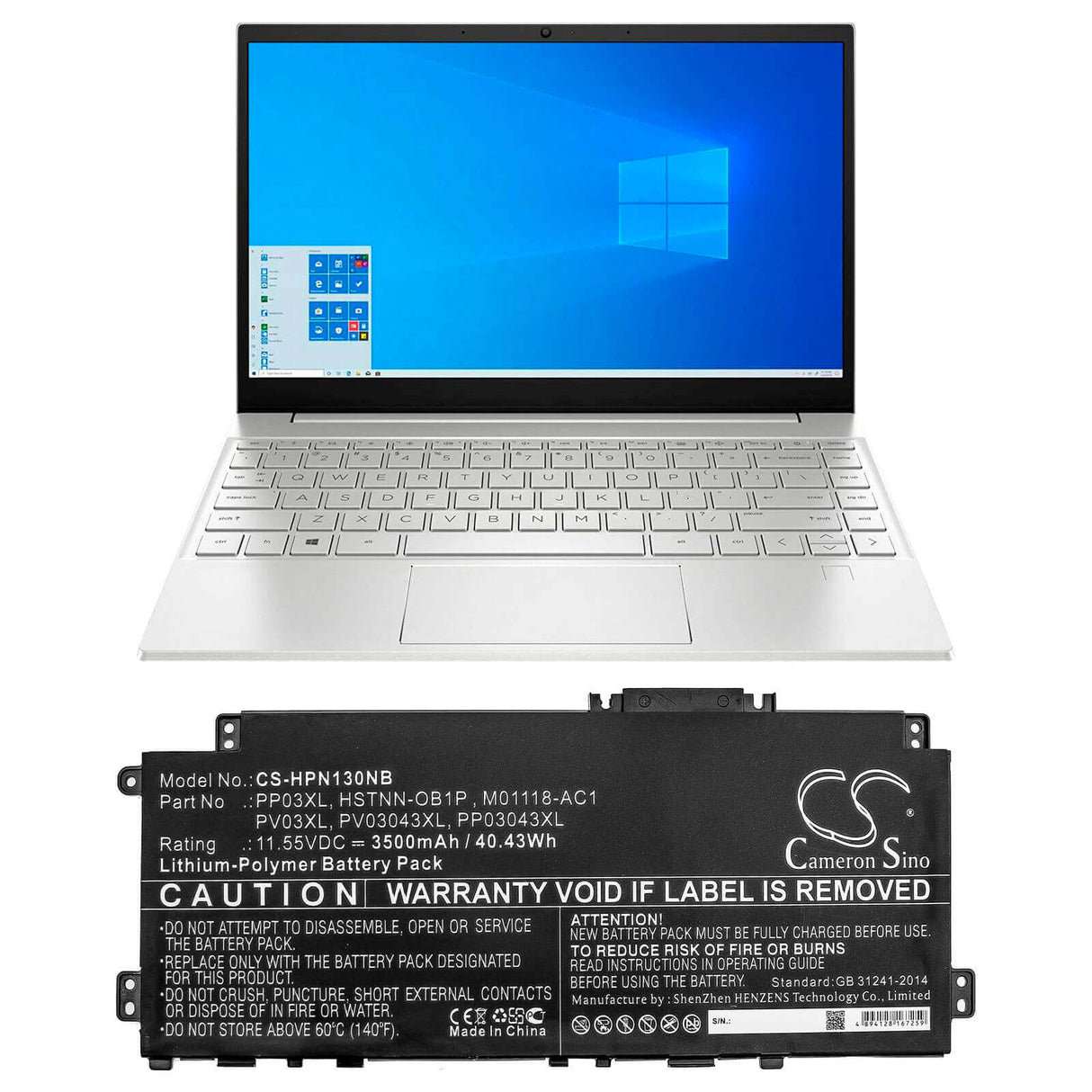 Battery For Hp, Pavilion 13-bb, Pavilion 13-bb0000nc, Pavilion 13-bb0005tu 11.55v, 3500mah - 40.43wh Notebook, Laptop Cameron Sino Technology Limited   