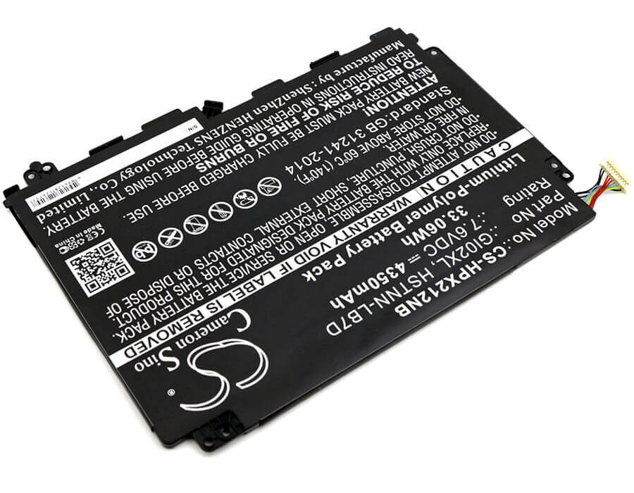 Battery For Hp, Pavilion X2 - 12-b096ms, Pavilion X2 12 7.6v, 4350mah - 33.06wh Notebook, Laptop Cameron Sino Technology Limited   