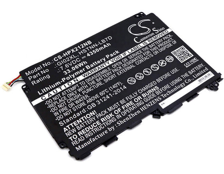 Battery For Hp, Pavilion X2 - 12-b096ms, Pavilion X2 12 7.6v, 4350mah - 33.06wh Notebook, Laptop Cameron Sino Technology Limited   