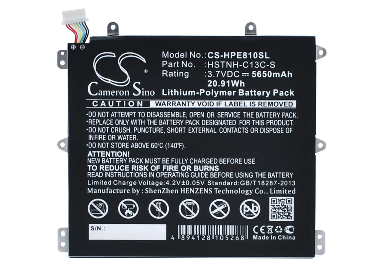 Battery For Hp Slate 8 Pro, Slate 8 Plus, Hstnh-h408c 3.7v, 5650mah - 20.91wh Tablet Cameron Sino Technology Limited   