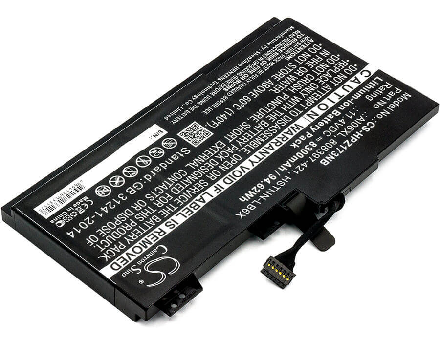 Battery For Hp, Zbook 17 G3, Zbook 17 G3 M9l94av 11.4v, 8300mah - 94.62wh Notebook, Laptop Cameron Sino Technology Limited   