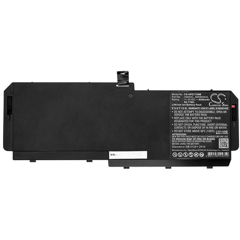 Battery For Hp, Zbook 17 G5, Zbook 17 G5 2zc44ea 11.55v, 8200mah - 94.71wh Notebook, Laptop Cameron Sino Technology Limited   