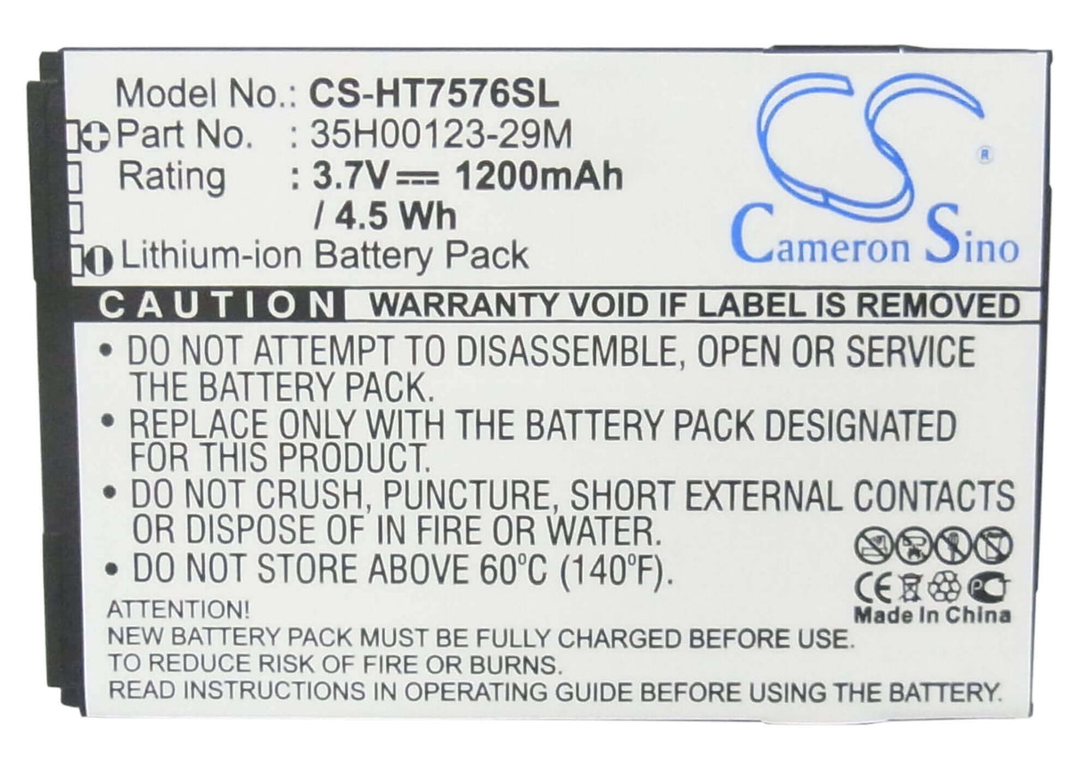 Battery For Htc 7 Pro, T7576 3.7v, 1200mah - 4.44wh Batteries for Electronics Cameron Sino Technology Limited   