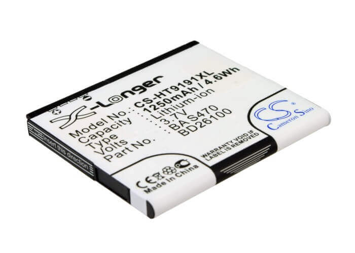 Battery For Htc Ace, Desire Hd, A9191 3.7v, 1250mah - 4.63wh Mobile, SmartPhone Cameron Sino Technology Limited   